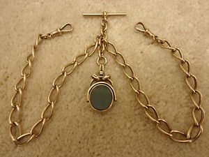 Stunning Antique 9ct Gold Double Albert Watch Chain / Neckchain