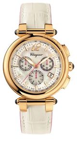 Ferragamo Women's FI3020014 IDILLIO Chronograph Gold IP Leather Date Watch