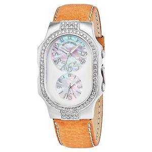 Philip Stein Women's Signature MOP Dial Leather Strap Quartz Watch 2DDFFSMOPCSTC