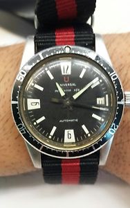 Very rare men's vintage 2nd Gen 60's Universal Geneve POLEROUTER SUB diver