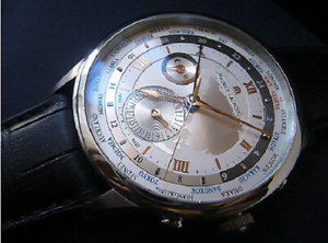 Auth MAURICE LACROIX Masterpiece Tradition Worldtimer MP6008-SS001-110 Automatic