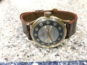 VINTAGE GRUEN SUPER G AIRFLIGHT WATCH WITH NICE ORIGINAL RED GP CASE. SERVICED.
