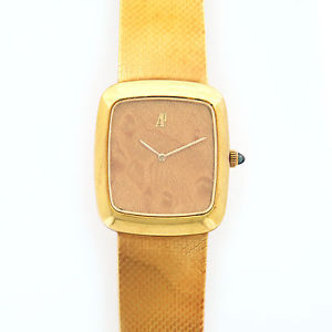 Vintage Audemars Piguet Yellow Gold Wood Dial Watch
