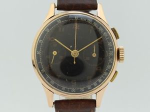 Baume&Mercier  Chronograph Vintage Manual Winding Gold Black Dial