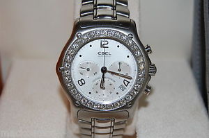 Ebel 1911 Mens Watch Automatic Chronograph 2.25K Diamond Bezel 9137247-26735260C