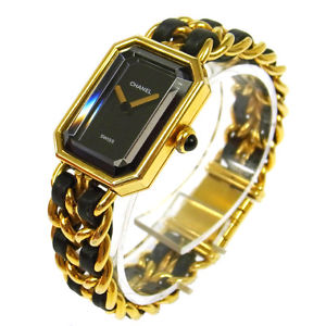 Authentic CHANEL Vintage Premiere Wristwatch Gold Quartz Swiss Made #M TG00619