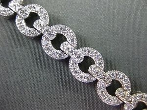 ESTATE WIDE 1.70CT DIAMOND 14KT WHITE GOLD CIRCLE OF LIFE TENNIS BRACELET #1818