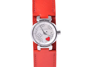 Pre-Owned Louis Vuitton Lovely Heart SS/Leather White Dial Quartz Watch Q121A,MR