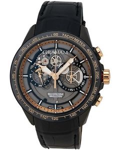 Graham Silverstone RS Skeleton Black and Gold Chronograph Men's Watch 2STAZ.B02A