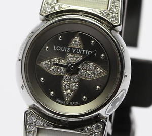 LOUIS VUITTON Tambour Bijou Pave Diamond Diamonds Steel Watch Q151K Used