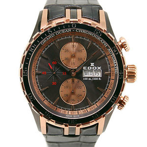 Auth EDOX grandocean chronograph 01121-357RN-GIR-R sapphireglass mens Watches