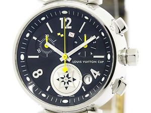 Polished LOUIS VUITTON Tambour Lovely Cup Chronograph Watch Q132G (BF305737)