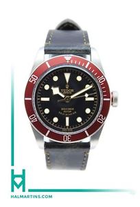 Tudor SS Heritage Black Bay - Red Bezel and Distressed Strap - Ref. 79220R