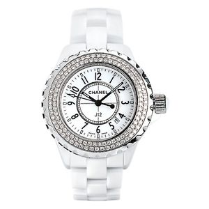 Chanel Automatic White Ceramic and Steel J12 38MM Diamond Watch Retail $17,200