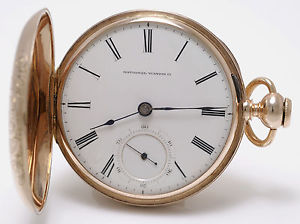 Early Antique 18ct Gold Full Hunter Pocket Watch by ELGIN - Circa 1871