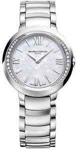NEW BAUME ET MERCIER PROMSESSE 10160 SWISS QUARTZ DIAMOND PEARL LADIES WATCH