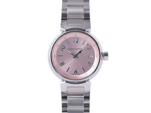 Free Shipping Pre-owned LOUIS VUITTON Tambour Q13MX SS Pink Quartz Men's Watch