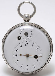 Rare Antique Georgian Silver VERGE ALARM Pocket Watch - Circa 1810
