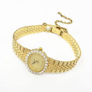 NYJEWEL GENEVE Italy 14k Yellow Gold Vintage Lady's 1.5ct Diamond Watch