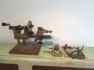 Antique Watchmakers / Jewellers Lathe Brass & Steel with Accesories / Tools