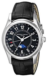 Frederique Constant Moontimer Automatic Steel Mens Strap Watch Calendar FC-330B6