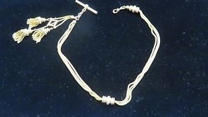 Victorian~French 18K Multi-Color Gold~Hand Made~Pocket Watch Chain w/Tassels~WOW