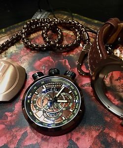 NWT & PAPERS BOMBERG  BOLT 68  BS45CHPBR 04764 Chocolate QUARTZ CHRONOGRAPH