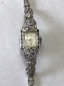 Vintage Diamond 14K Gold Hamilton 22 Jewel Watch #1001