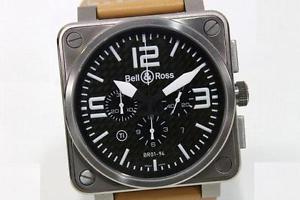 AUTHENTIC BELL & ROSS Chronograph Men's Wristwatch Automatic Black Dial BR01-94