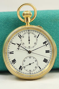 Vintage English Pocket Watch S. John Bennett Kew A Chronometer 18kt Chronograph