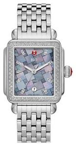 NEW Michele Large Deco Diamond Grey Mosaic Watch MW06T01A1977 Stainless Steel