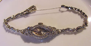 Vintage Hamilton 14K White Gold Diamond Wrist Watch 1960's
