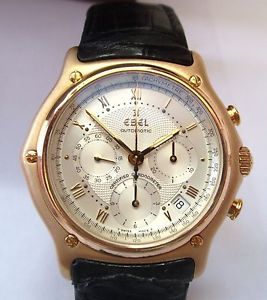 EBEL LE MODULOR AUTOMATIC CHRONOGRAPH 41mm GOLD 18K WATCH + BOXES & BOOKLETS