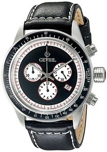 Gevril Mens A2110 Tribeca Stainless Steel Black Watch