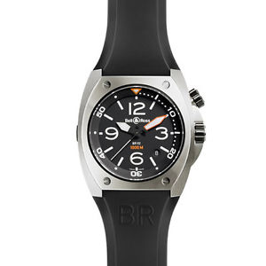 Bell & Ross Men's 45mm Automatic Black Rubber Sapphire Glass Date Watch BR0220CA