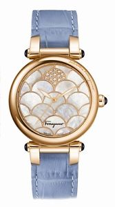Salvatore Ferragamo Women's FI2120014 IDILLIO Diamond MOP Dial  Leather Watch