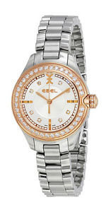 Ebel Onde Stainless Steel & 18kt Rose Gold Diamond Womens Watch 1216097