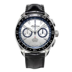 Alpina AL-860AD5AQ6 Alpiner 4 Race for Winter White Dial Black Leather Watch