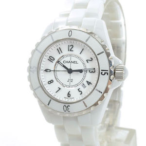 Free Shipping Pre-owned CHANEL J12 33mm H0968 Quartz White Women Watch