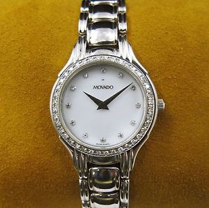 Movado 14k White Gold Diamond Be