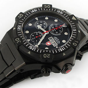 Charmex Swiss Military Conger Nero Auto 2556 Deep Divers Watch 2000m
