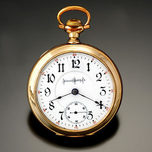 Rare 24 Jewel Illinois Bunn Special Railroad Pocket Watch 18 Size CA1902