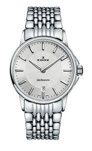 Edox Men's 56001 3M AIN Les Bemonts Analog Display Swiss Quartz Silver Watch