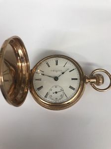 1875 14K Gold Elgin National Watch Co. Pocket Watch Hunting Case - Runs