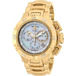 INVICTA SUBAQUA DAMEN-ARMBANDUHR 42MM ARMBAND EDELSTAHL GOLD BATTERIE 17222