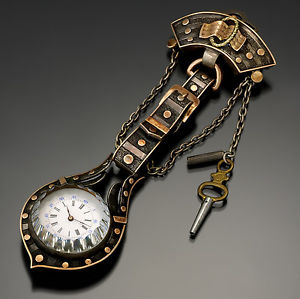 Magnificent Multi-Color Swiss Chatelaine with Buckle & Belt Design Motif Watch