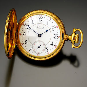 23 Jewel Howard O Series 18K Gold Hunter Case Pocket Watch Unused Condition