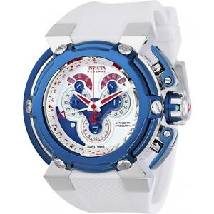 INVICTA RESERVE HERREN-ARMBANDUHR 46MM ARMBAND SILIKON WEIß BATTERIE 21637