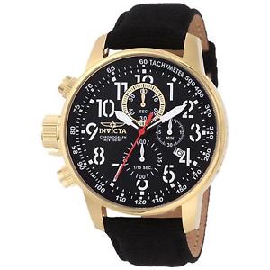 INVICTA I-FORCE HERREN 46MM CHRONOGRAPH SCHWARZ LEINEN ARMBAND DATUM UHR 1515