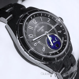 Men's / Woman's Chanel J12 Black Ceramic Moonphase Watch H3406 NEW 38mm Complete